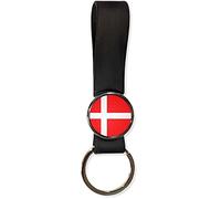 BadgeBeast.co.uk Denmark Flag - Black Silicone Loop Key Ring