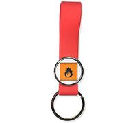 BadgeBeast.co.uk Flammable - Red Silicone Loop Key Ring