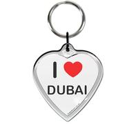 BadgeBeast.co.uk I Love Dubai Heart Shaped Key Ring