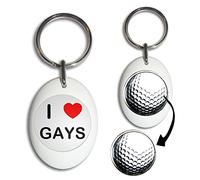BadgeBeast.co.uk I love Gays - White Golf Ball Marker Key Ring