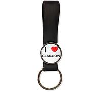 BadgeBeast.co.uk I Love Glasgow - Black Silicone Loop Key Ring