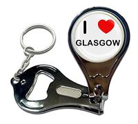 BadgeBeast.co.uk I Love Glasgow - Key Ring Bottle Opener and Nail Clipper