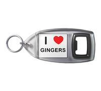 BadgeBeast.co.uk I Love Heart Gingers - Plastic Bottle Opener Key Ring
