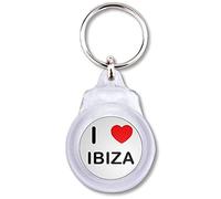 BadgeBeast.co.uk I Love Ibiza - Round Plastic Key Ring