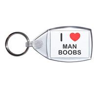 BadgeBeast.co.uk I Love Man Boobs - Small Plastic Key Ring
