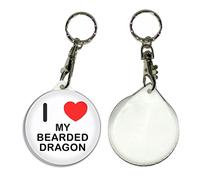 BadgeBeast.co.uk I Love My Bearded Dragon - 55mm Button Badge Key Ring