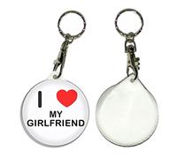 BadgeBeast.co.uk I Love My Girlfriend - 55mm Button Badge Key Ring