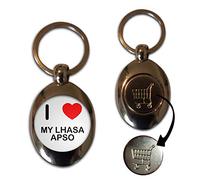 BadgeBeast.co.uk I Love My Lhasa Apso - £1/€1 Metal Shopping Coin Token Key Ring