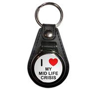 BadgeBeast.co.uk I Love My Mid Life Crisis - Black Plastic Medallion Key Ring