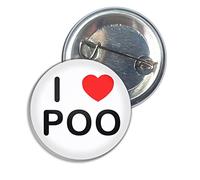 BadgeBeast.co.uk I love Poo - 25mm Button Badge