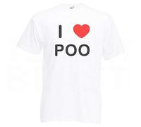 BadgeBeast.co.uk I Love Poo - Large White T Shirt