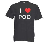BadgeBeast.co.uk I Love Poo - Medium Black T Shirt