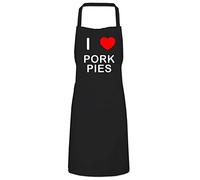 BadgeBeast.co.uk I Love Pork Pies - Black Cooks Bib Apron