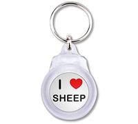 BadgeBeast.co.uk I Love Sheep - Round Plastic Key Ring