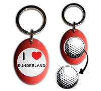 BadgeBeast.co.uk I Love Sunderland - Red Golf Ball Marker Key Ring