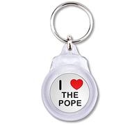 BadgeBeast.co.uk I Love The Pope - Round Plastic Key Ring