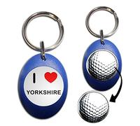 BadgeBeast.co.uk I Love Yorkshire - Blue Golf Ball Marker Key Ring