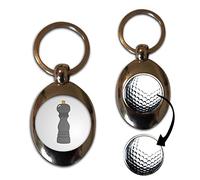 BadgeBeast.co.uk Pepper Grinder - Silver Golf Ball Marker Key Ring