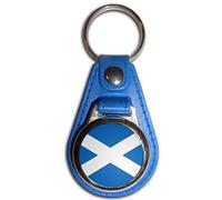 BadgeBeast.co.uk Scotland Flag - Blue Plastic Medallion Key Ring