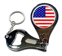 BadgeBeast.co.uk USA Flag - Key Ring Bottle Opener and Nail Clipper