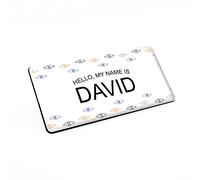 Badgemaster Custom Pattern Large Hello My Name is Badge 76 x 38 White/Black Material