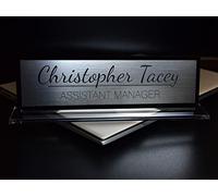 Badgemaster Custom Personalised Engraved Standing Central Line Acrylic Office Home Desk Name Plaque