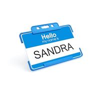 Badgemaster Hello My Name is Blue ID Card Badge with Card Holder Lanyard