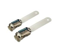 Badgemaster ID Card Pass Name Badge Metal Crocodile Clip Fastener for Pocket with Clear PVC Strap Holder (50)
