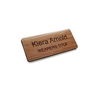 Badgemaster Natural Wooden Oak Name Badge 76 x 32mm Wooden 3mm