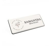 Badgemaster Various Designs Beauty Name Badge - Beautician Yoga Make up Artist Consultant Expert MUA 76 x 32 White/Black Material