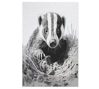 Badger 1000 Piece Jigsaw Puzzle- Brain Teaser Game for Adults & Children - Educational Activities Wooden Jigsaws, Print -Thick & Durable Puzzles Board （78×53cm）