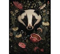 Badger and Butterfly Dark Academic / Cottagecore Aesthetic College Ruled /Graph /isometric /Hexagonal /Half Blank Half Graph Notebook: Large 8.5 x 11 ... for academic study or journaling or dreaming.