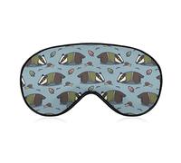 Badger and Snail Eye Mask with Adjustable Strap for Men and Women Night Sleeping Travel Nap