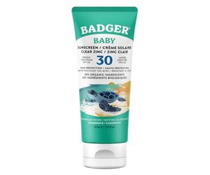 Badger Baby & Toddler Mineral Sunscreen SPF 30 | Broad Spectrum UVA/UVB Protection | Pediatrician-Tested | Chamomile & Calendula | Sensitive Skin Safe | Water Resistant Sun Lotion (87ml)