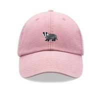 Badger Baseball Cap Vintage Washed Unisex Dad Hat Adjustable Pink