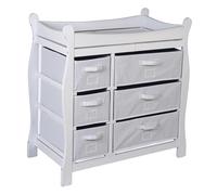 Badger Basket Baby Changing Table with Six Baskets, White