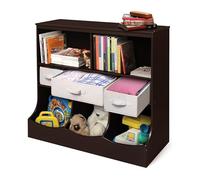 Badger Basket Combo Bin Storage Unit with Three Baskets, Espresso