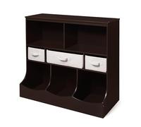 Badger Basket Combo Bin Storage Unit with Three Baskets, Espresso