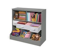 Badger Basket Combo Bin Storage Unit with Three Baskets, Gray