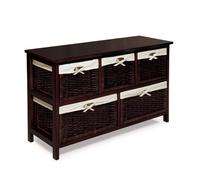 Badger Basket Five Basket Storage Unit with Wicker Baskets, Espresso