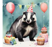 Badger Birthday Card - Happy birthday Badger card
