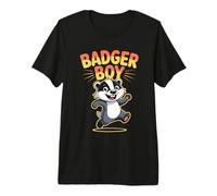 Badger Boy Mens Cute Cartoon Forest Animal Wildlife Premium T-Shirt