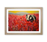Badger Colour Field Framed Wall Art Print, Ready to Hang Picture for Living Room Bedroom Home Office, Oak A2 (66 x 48 cm)