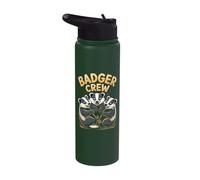 Badger Crew Funny Cartoon Forest Friends Wildlife Graphic Stainless Steel Insulated Water Bottle