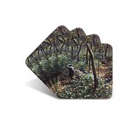 Badger Drinks Coasters by Wildlife Artist Julian Friers - Set of 4 Badger Coasters - Non-Slip, Cork Table Coasters