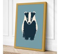 Badger Face Forward Canvas Wall Art Print 18x12 Inch