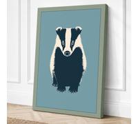 Badger Face Forward Canvas Wall Art Print 18x12 Inch
