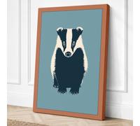 Badger Face Forward Canvas Wall Art Print 24x16 Inch