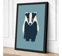 Badger Face Forward Canvas Wall Art Print 36x24 Inch