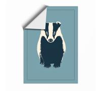 Badger Face Forward Modern Unframed Wall Art Print A2 (59.4×42cm), Wall Decor for Living Room, Bedroom, Office & Home, Art Gift